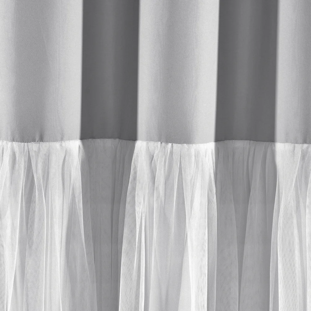 Lush Decor Tulle Skirt Colorblock Window Curtains